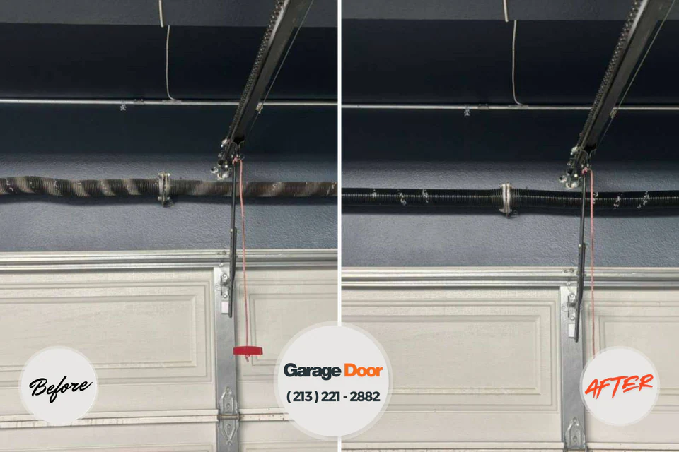 Before and after: garage door repair Wildwood Crest, NJ
